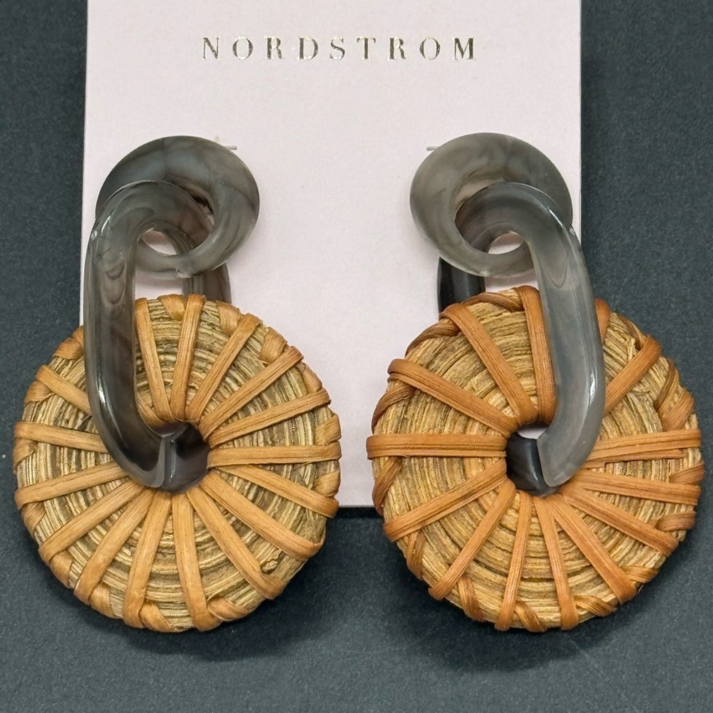 Chic Woven Rattan Drop Earrings